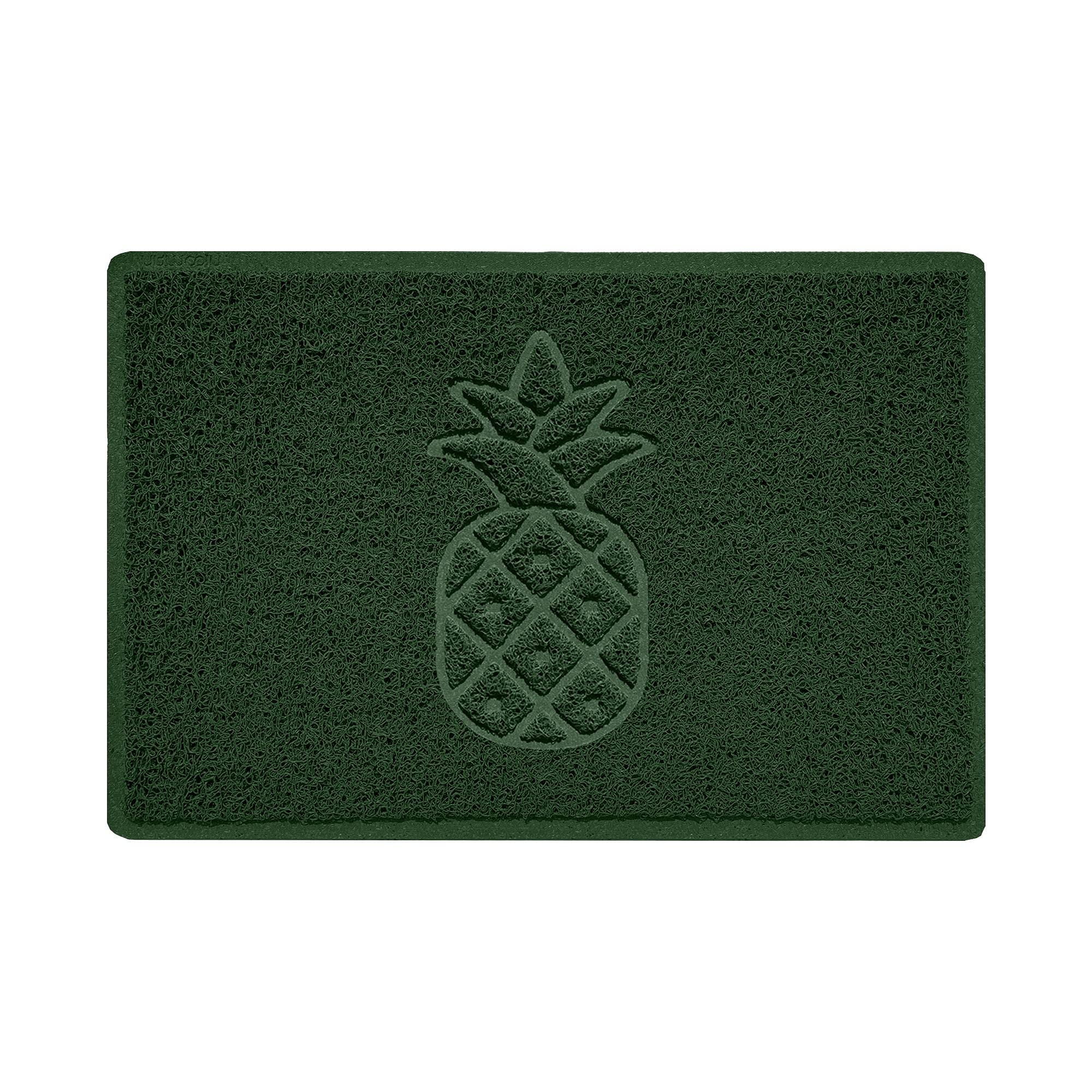 Nicoman Pineapple Embossed Shape Door Mat Dirt-Trapper Jet-Washable Doormat-(Use Indoor or Sheltered Outdoor)- (60x40cm/23.6x15.7inches, Small) Green