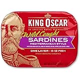 King Oscar Sardines, Mediterranean Style, One Layer, 3.75-Ounce Cans (Pack of 12)