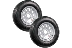 eCustomrim 2-Pack Radial Trailer Tire Silver ST225/75R15 Load Range D 5 Lug On 4.5 Modular Wheel - 6 Year Warranty w/Free Roadside