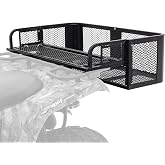 Titan Ramps Rear ATV UTV Cargo Basket Rack, Steel Mesh, 150 lb Capacity | Rear-Drop Steel Mesh Basket Drains Dirt and Debris, Universal Fit for Hauling Coolers, Buckets and Gear on ATVs