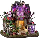 Lemax Slithering Gardens Lighted Building, #45209, 8.19-in | Giant Serpent Guides Tours of the Haunted Hedgerow | 7.99 x 8.19 x 7.28 In, 3 AA Batteries | Spooky Town Display