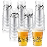 Mysora 50 Pcs 12oz Western Cowboy Plastic Cups Disposable Clear Plastic Cups Bulk Cactus Rodeo Desert Tumblers for Western Cowboy Themed Party Supplies Decorations for Baby Shower