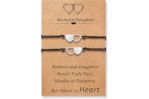 Desimtion Mother Daughter Bracelets Set for 2,3,4,5,6 Mothers Day Gifts for Mom from Daughter Mommy and Me Matching Heart Wish Bracelets