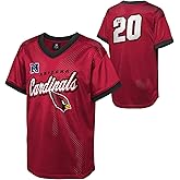 NFL Kids Youth Boys 8-20 Officially Licensed Division Established Team Color Mesh V-Neck Wordmark Primary Logo Jersey