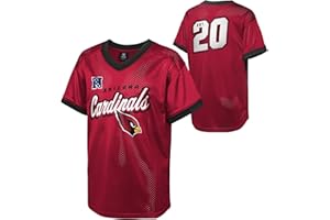 OUTERSTUFF NFL Kids Youth Boys 8-20 Officially Licensed Division Established Team Color Mesh V-Neck Wordmark Primary Logo Jersey