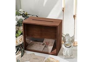 OurWarm Wooden Card Box for Reception, Money Gift Card Box, Card Storage Box for Wedding Decorations and Party Gifts