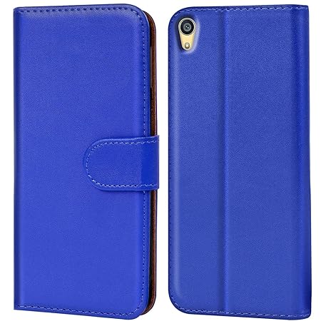 Verco Xperia Z5 Hülle, Handyhülle für Sony Xperia Z5 Tasche PU Leder Flip Case Brieftasche - Blau