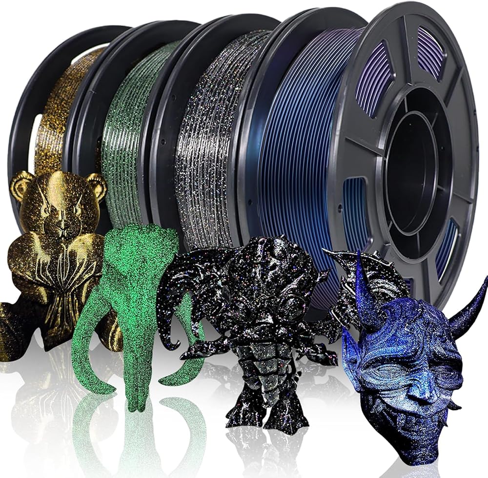 YOUSU Galaxy PLA Filament 1.75mm 4 Color Pack 250g Each 1kg Bundle