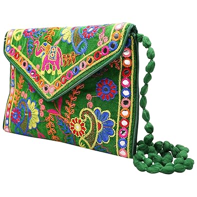 Craft Trade Handmade Designer Embroidered Rajasthani Clutch Bag For Womens