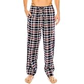TINFL Men’s Cotton Lounge Pajama Pants – 100% Woven Soft Plaid Sleepwear with Pockets, 1/2/3 Pack Long Short Lengths