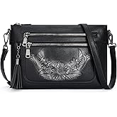 BELTANA Small Crossbody Purse for Women,Vegan Leather Women's Crossbody Bag with Multi Pocket Embossed Shoulder Handbag