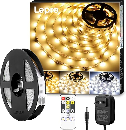 Amazon Co Jp Lepro Led テープライト Ledテープ 10m 電球色 昼光色 明るさ調整 間接照明 リモコン付き 調光調色 イルミネーションライト カット可能 取付簡単 非防水 店舗 室内 ホーム装飾用 Diy Ledテープライト Diy 工具 ガーデン