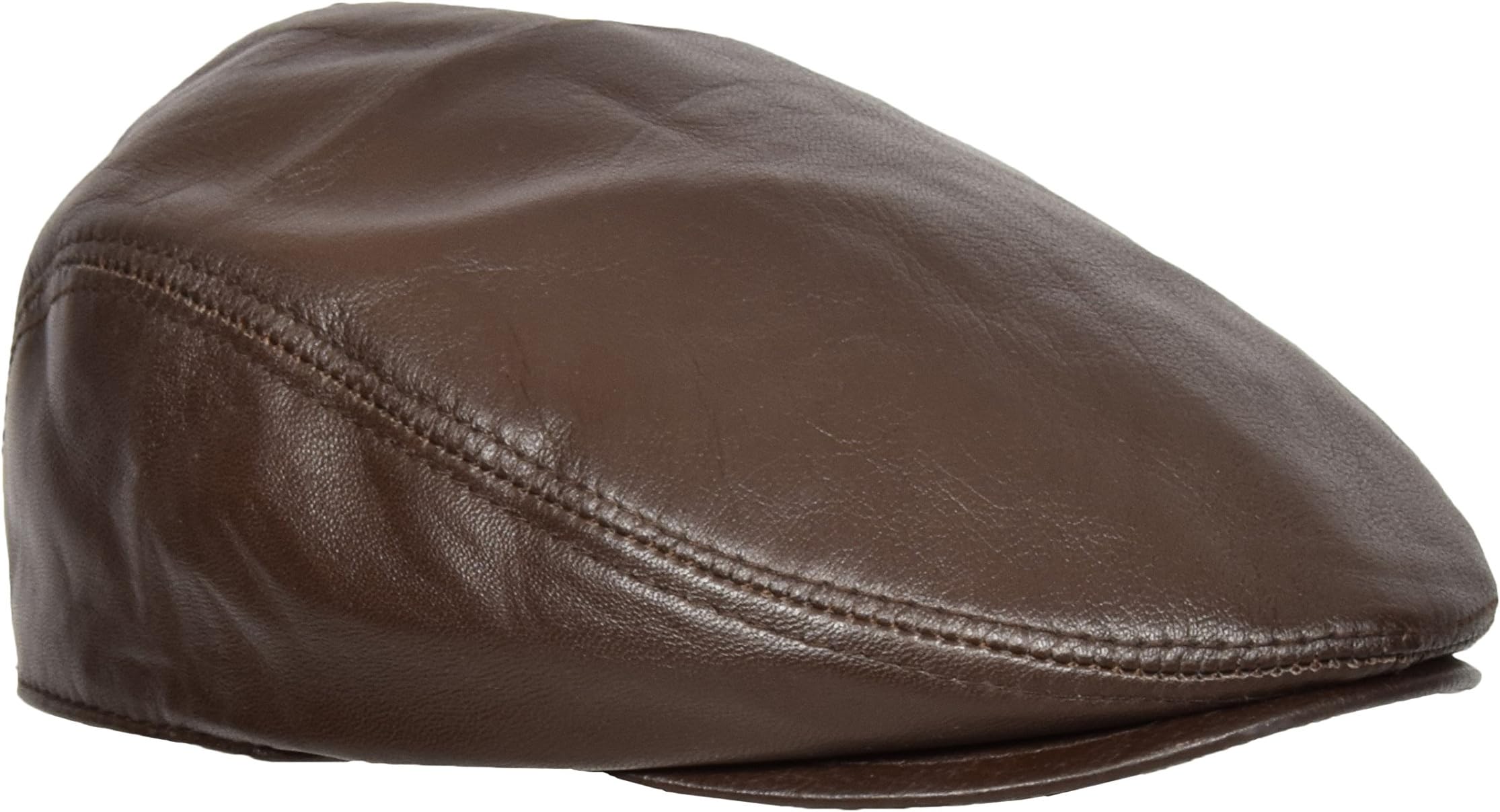 Mens Headwear Brown Leather Flat Cap English Granddad Hat News-boy Classic Cap - Arthur