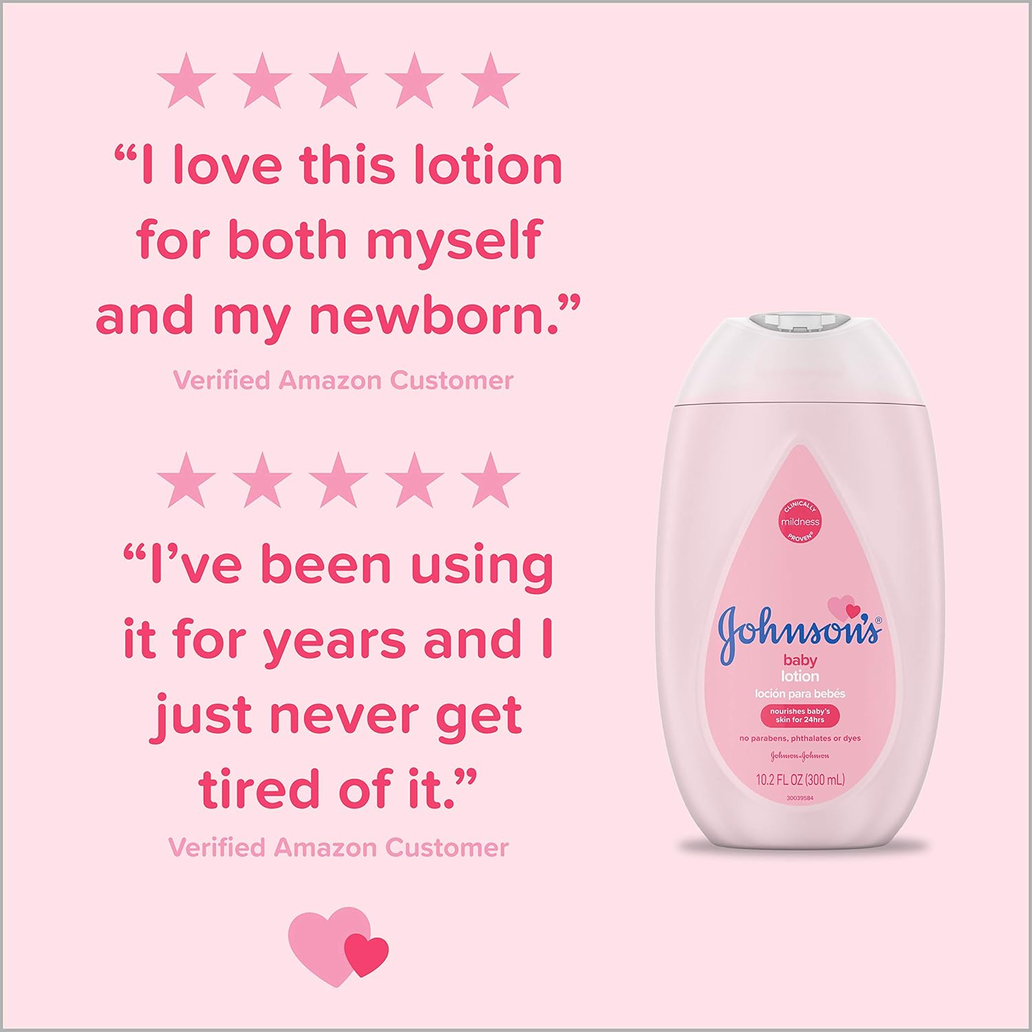 Johnson's Moisturizing Pink Baby Lotion with Coconut Oil, Hypoallergenic and Dermatologist-Tested, 27.1 fl. oz: Health & Personal Care