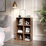 VASAGLE Bookcase 6 Compartment Storage Shelf Rustic Brown LBC203BX view 4