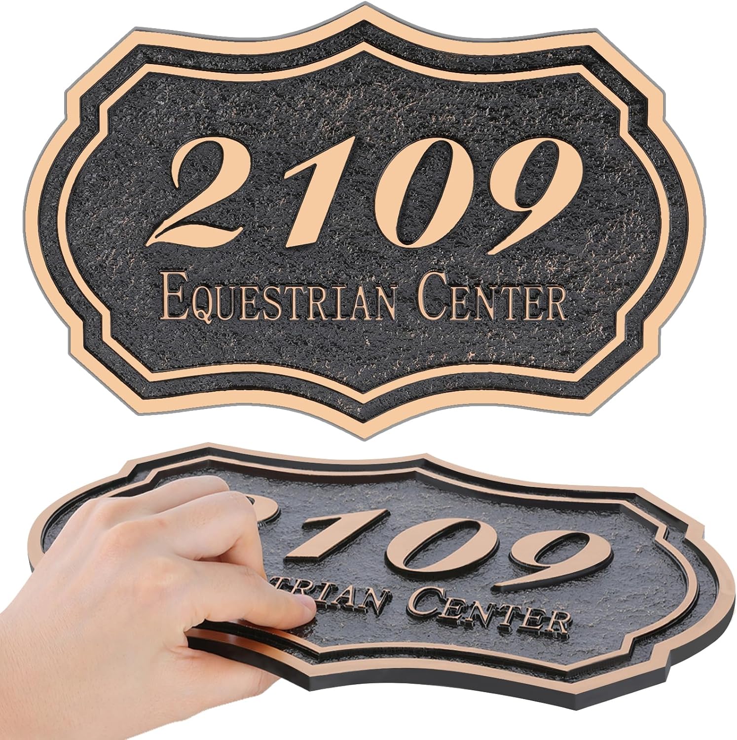 Plaques & Wall Art - Artmake Address Plaque Sign - Hand-Carved House Number Plaque Sign,Home Address Signs for Outdoor Cast Metal Address Plaque, Arched Rectangle 12