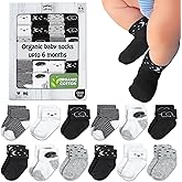 Mother's Choice Organic Cotton Baby Socks 0-6 Months - 12 pairs Soft, Cozy, and Gentle Newborn Socks for Girls & Boys, Perfect for Baby Registry, Everyday Wear, and Infant Comfort