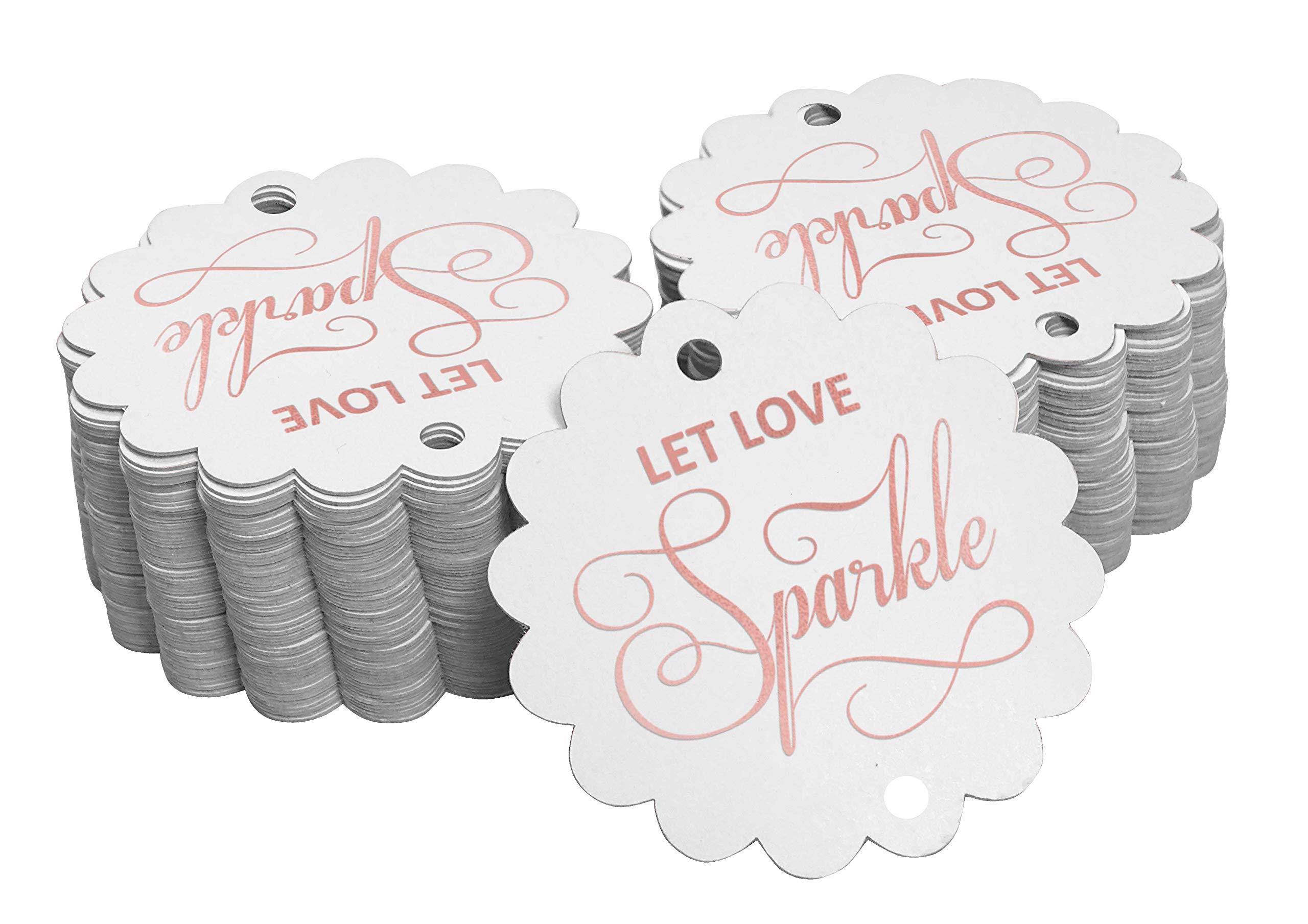 Inkdotpot Real Rose Gold Foil Let Love Sparkle Wedding Tags Favor Hang Paper Tags 100 Pieces