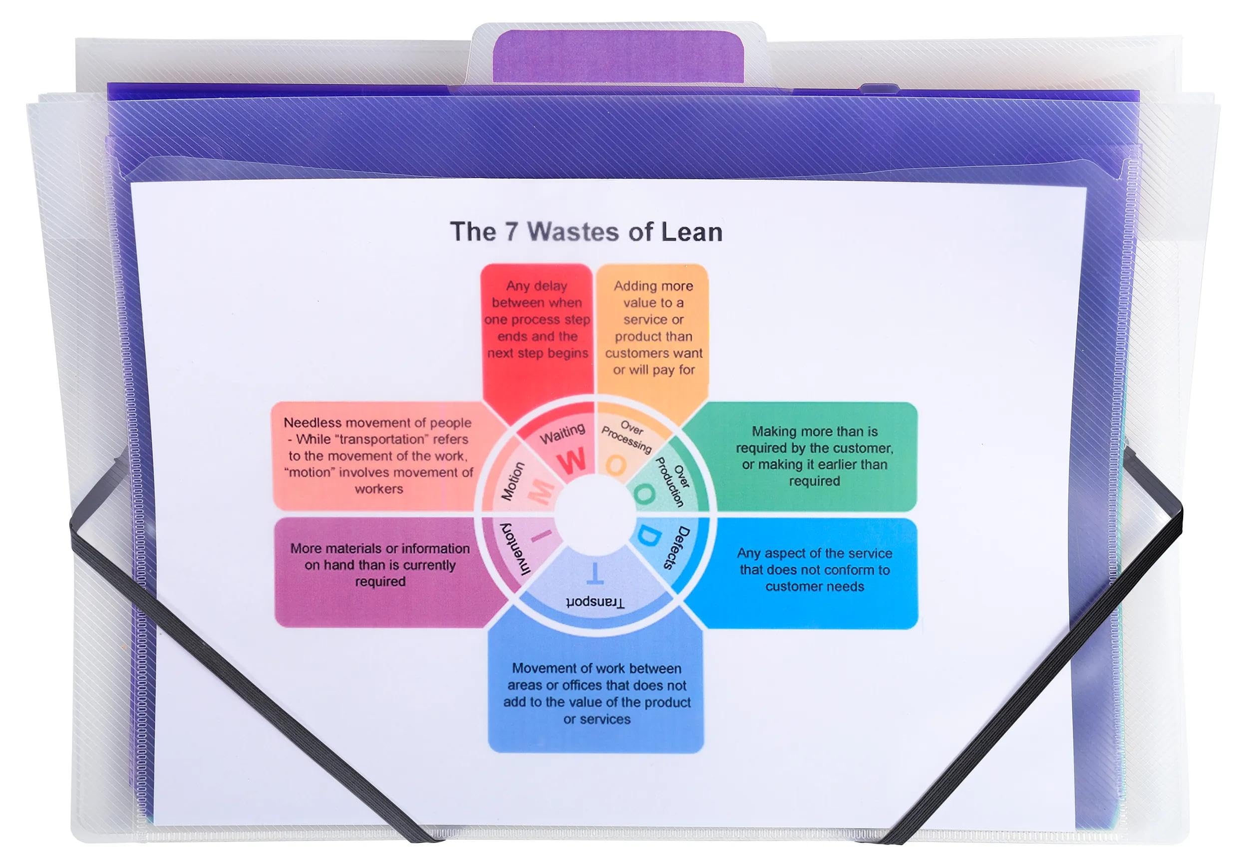 Exacompta - Ref 55898E - Crystal Multipart Expanding Wall Sorter - 360 x 260mm in Size, Ideal for A4 Sized Documents, 6 Tabbed Sections, Holds up to 100 Sheets