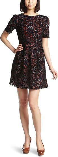 Amazon トランテアン ソン ドゥ モード 31 Sons De Mode 花柄 レース重ねワンピース 0 ブラック 36 ワンピース チュニック 通販