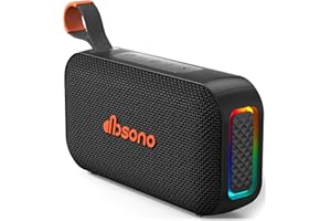 DBSONO Portable Bluetooth Speaker Wireless: White Elephant Gifts Stocking Stuffers for Adults/Men/Teens, 30H Playtime, Powerful Bass, RGB Lightshow, IPX5 Water Resistant, Beach Vacation Essentials, Black