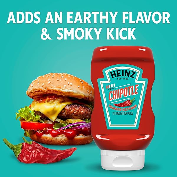 HEINZ TOMATO KETCHUP BLENDED WITH CHIPOTLE, 14 OZ SQUEEZE BOTTLE