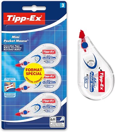 BIC Tipp-Ex Mini Pocket Mouse Correction Tape 6 m 5 mm White Blister