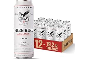 Free Bird, Southern Spring Water, 12-Pack (19.2oz Tallboy Cans) – Crisp & Clean Blue Ridge Mountain Water, Naturally Sourced