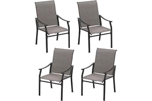 Sophia & William Outdoor Chairs Set of 4, Patio Chairs with Breathable Textilene Fabric and Heavy-Duty Iron Frame, Perfect for Lawn Garden Backyard Deck 350 lbs Capacity