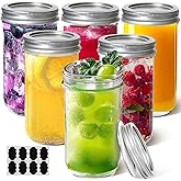 ComSaf 12 oz Mason Jars with Lids 6 Pcs, Regular Mouth Canning Jars with Seal Bands, 12 oz Glass Jar with lid for Soft Drinks, Juice, Jam, Jelly, Sauce, Dessert, Overnight Oats, Pickles