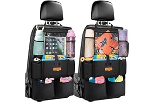 SURDOCA Car Organizers and Storage, Upgraded Car Seat Organizer with 11-inch Touch Screen Tablet Holder, Backseat Car Organizer with 8 Pockets, Car Seat Protector Road Trip Essentials for Kids