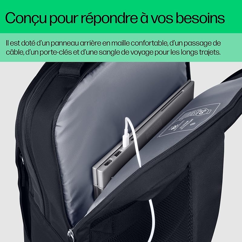 Sac à Dos pour PC Portable 16 Pouces Everyday, Gris Odyssey, Compartiment Ordinateur Rembourré, Sac de Travail et Voyage