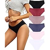 ALL OF SHE Womens Underwear Cotton Hipster Panties Breathable Sexy Cheeky Stretch Soft Ladies Bikini Underwear 6 Pack S-XXL