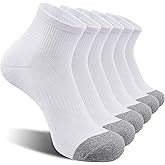 Lapulas 6 Pack Men's Ankle Socks Cotton Cushioned Athletic Running Socks for Women