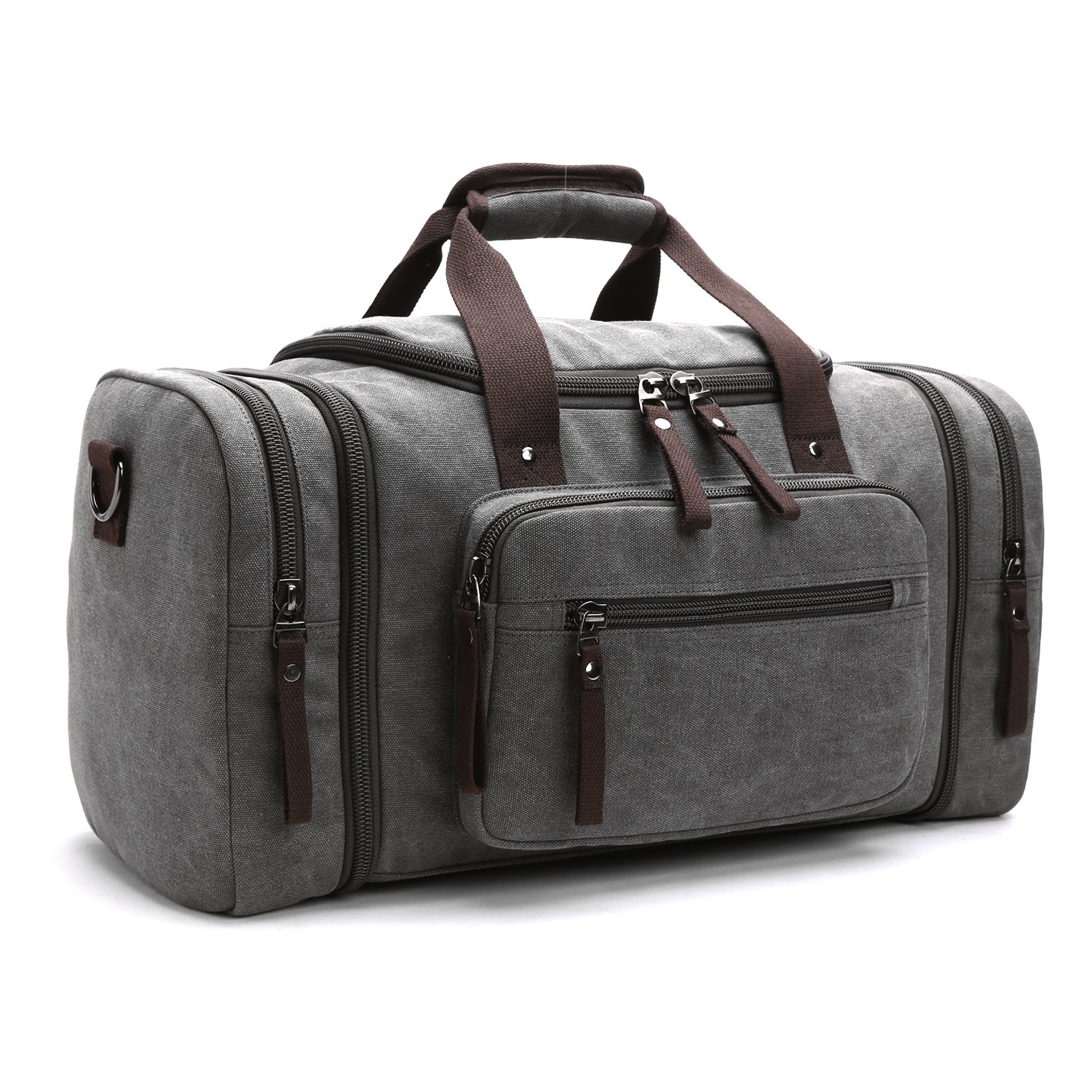 LOSMILE Large Travel Duffles,40L-50L Holdall Travel Bags Weekend Bag Overnight Bag Carry On Luggage. (Grey)