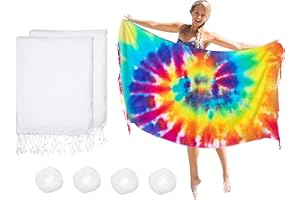 Dielianyi Turkish Beach Towels for Tie-dye Oversized White Beach Towel for tie dye Party 71x39 Lightweight Beach Blanke for Bath Towel Travel Towels with tie dye Thread (1) (2PCS)