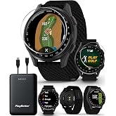 Garmin Approach S50 (Slate/Black) Golf GPS Watch PlayBetter Bundle | 1.2" AMOLED Display, 43K+ Courses, PlaysLike Distance, 15H Battery | Includes 5000mAh Portable Charger &amp; Screen Protectors