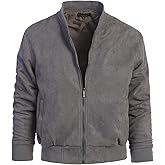 Gioberti Men's Faux Suede Bomber Jacket with Warm Light Inner Padding