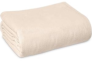 LINTEUM TEXTILE SUPPLY Linteum Textile Cotton Blended Hospital Patient Bath Blanket, Bed Bath Sheet, Twin Blanket Lightweight Thermal Utility Blankets 70x90 in, 1.4 lb. Unbleached