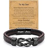 EPIRORA Gifts for Men & Boys- 8 Inch Stainless Steel Forever Linked Together Braided Infinity Bracelets, Grandson Son Nephew Brother Husband Dad Gift Ideas for Christmas Birthday Father's Day