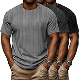 Evervibe 3 Pack Men's Big and Tall T-Shirts, Short Sleeve Crewneck Shirt Causal T-Shirt Athletic Running Gym Tee Tops