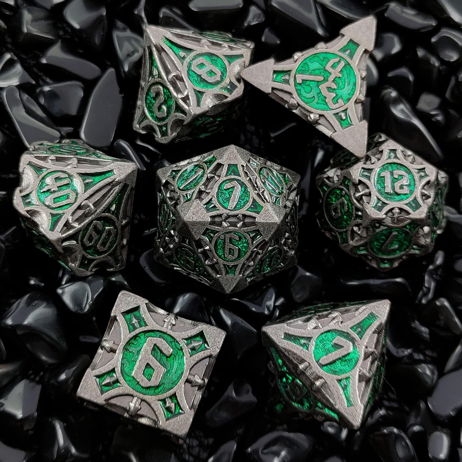 7 Pcs Metal Dnd Dice, Polyhedral Rpg Dnd Dice Set, D&d Dice For Role Playing Game Dungeons and Dragons Dice Mtg Pathfinder D&d Dice Set Glitter