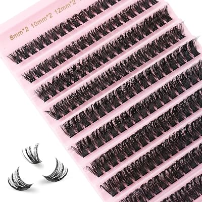 Glowing Win 80D 180Pcs Cluster Lashes 8-16mm Reusable DIY Eyelash Extensions