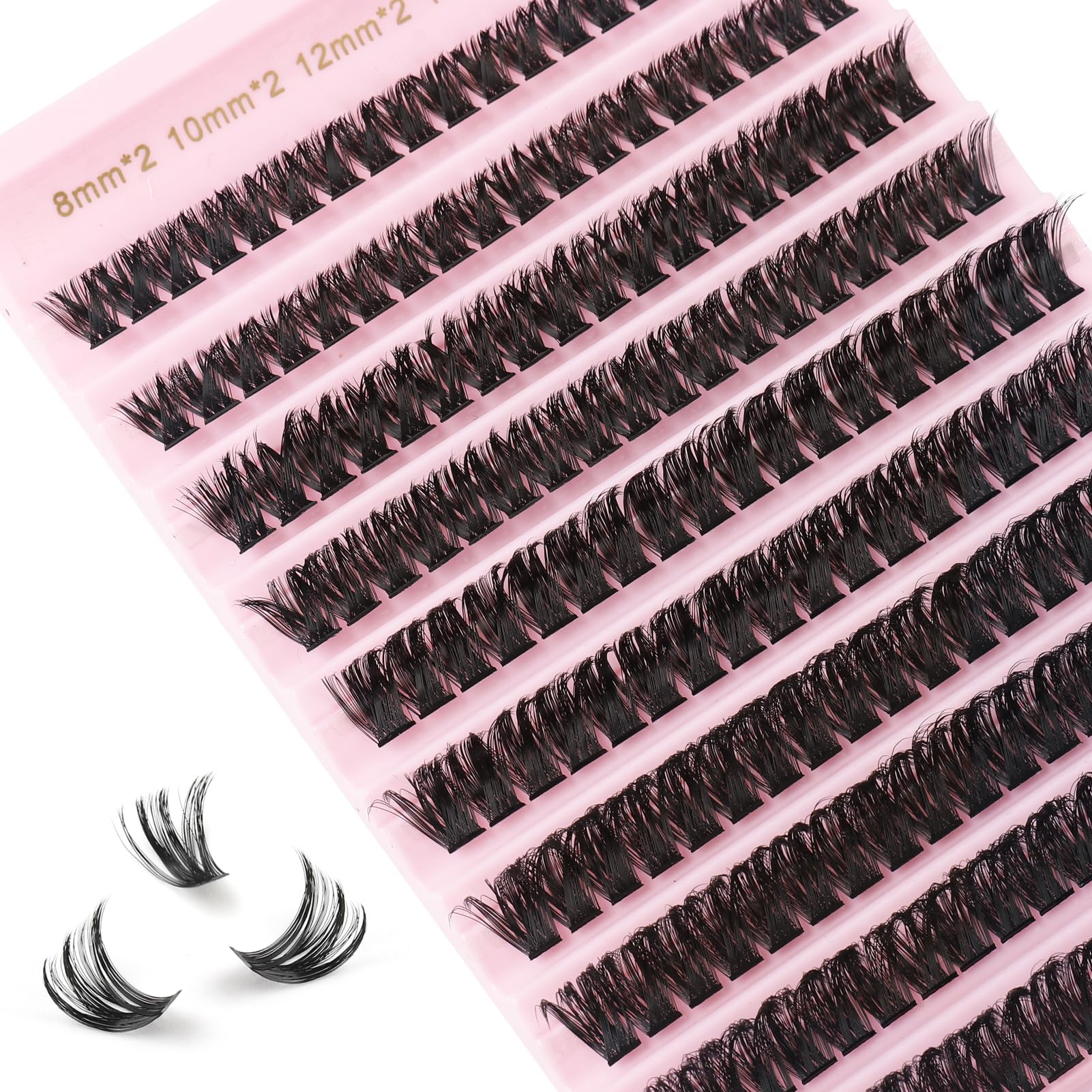 Glowing Win Individual Eyelashes Russian 80D Cluster Lashes 180PCS Lash Clusters DIY Eyelash Extensions Reusable Volume False Lash Extensions Natural Look 8-16mm C D Curl — image 1