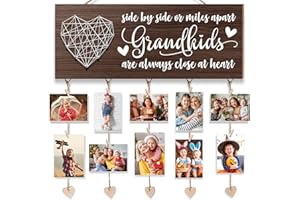 MAYICIVO Christmas Grandma Gifts Picture Frame, Birthday Gifts for Grandma from Granddaughter Grandchildren, Grandkids Photo Holder Nana Gift Grandpa Grandmother Hanging Photo Display Christmas Card Holder