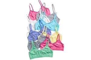 Sweet & Sassy Girls Seamless Training Bra Cami Training Bra Stretch Performance Seamless Bra 9 Pack