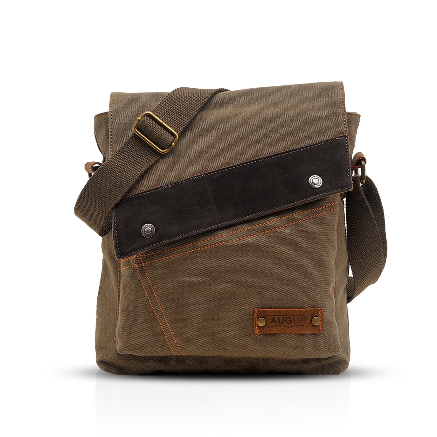 FANDARE Casual Shoulder Crossbody Bag Canvas Messenger Pack for 7.9 inch Tablet Men Woemn Satchel Schoolbag Briefcase for Men Women Commute College Campus Cycling Hiking Outdoor Travel Green