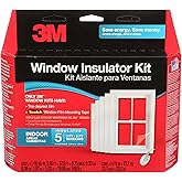 3M Indoor Window Insulation, Insulator Kit for 5 Windows 3ft x 5ft, Keeps Cold Air Out and Warm Air In, Includes Heat Shrink