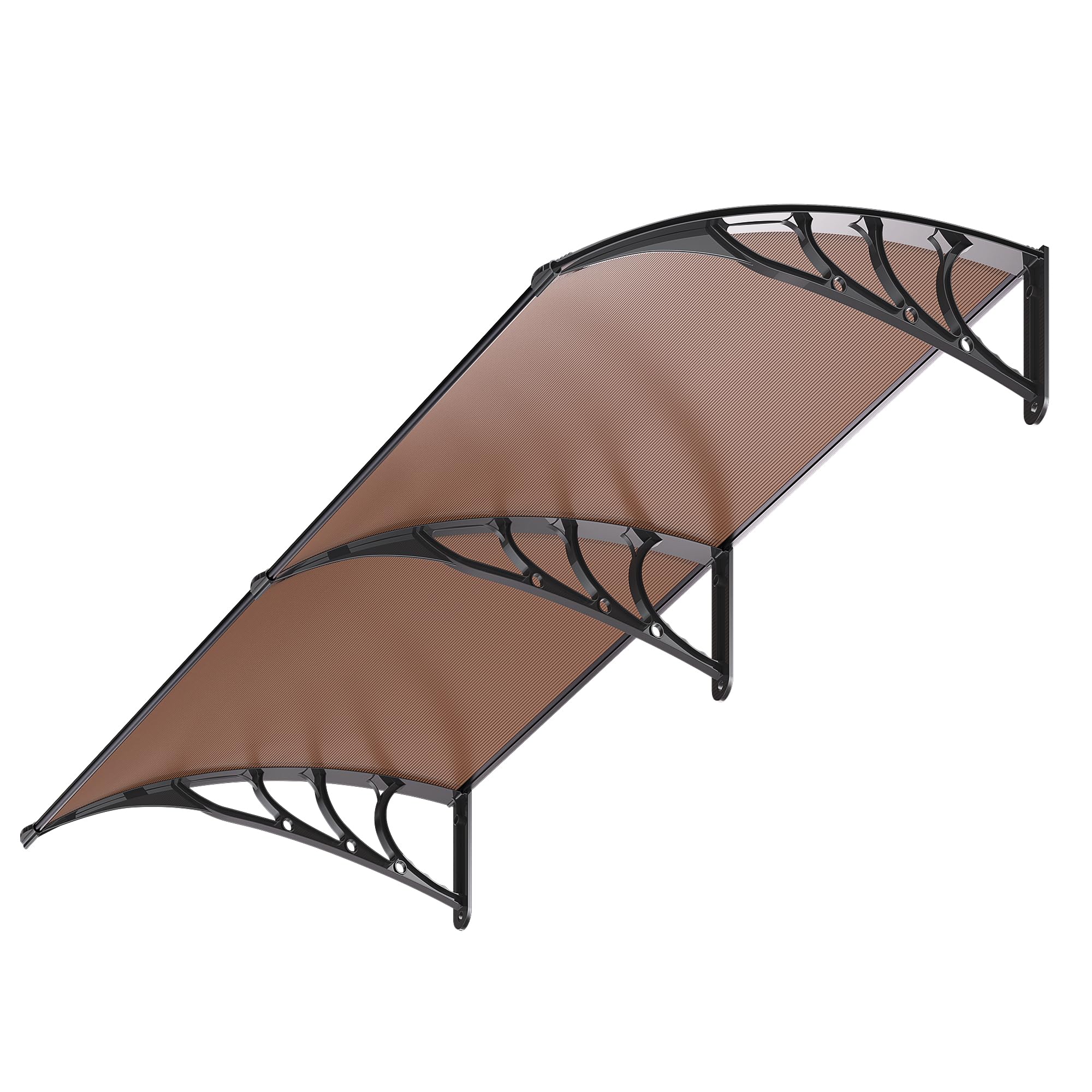 Photo 1 of **used missing parts**VIVOHOME Polycarbonate Window Door Awning Canopy Brown with Black Bracket 40 Inch x 80 Inch