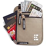 Zero Grid Neck Wallet w/RFID Blocking- Concealed Travel Pouch & Passport Holder
